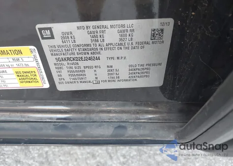 2014 Buick Enclave Premium из США, поврежденный, VIN 5GAKRCKD2EJ246244